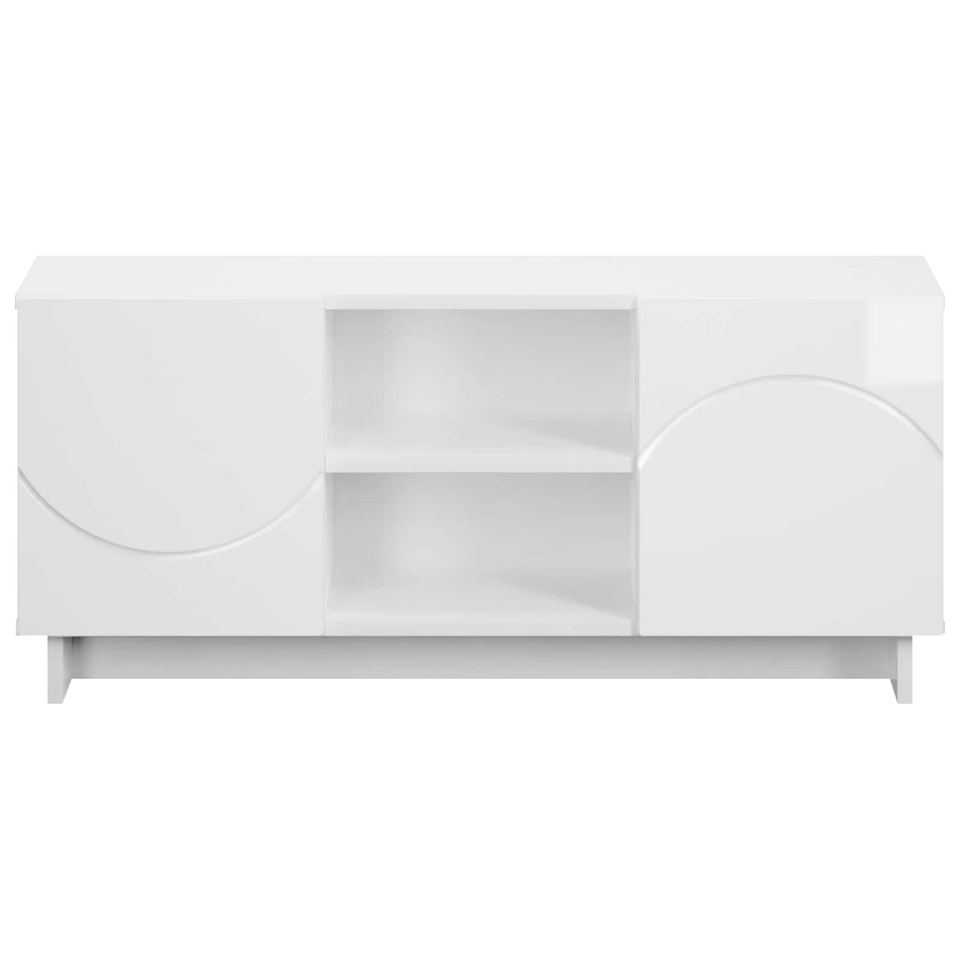 TV-bord 90 x 34.5 x 40 cm Hvid højglans Konstrueret træ