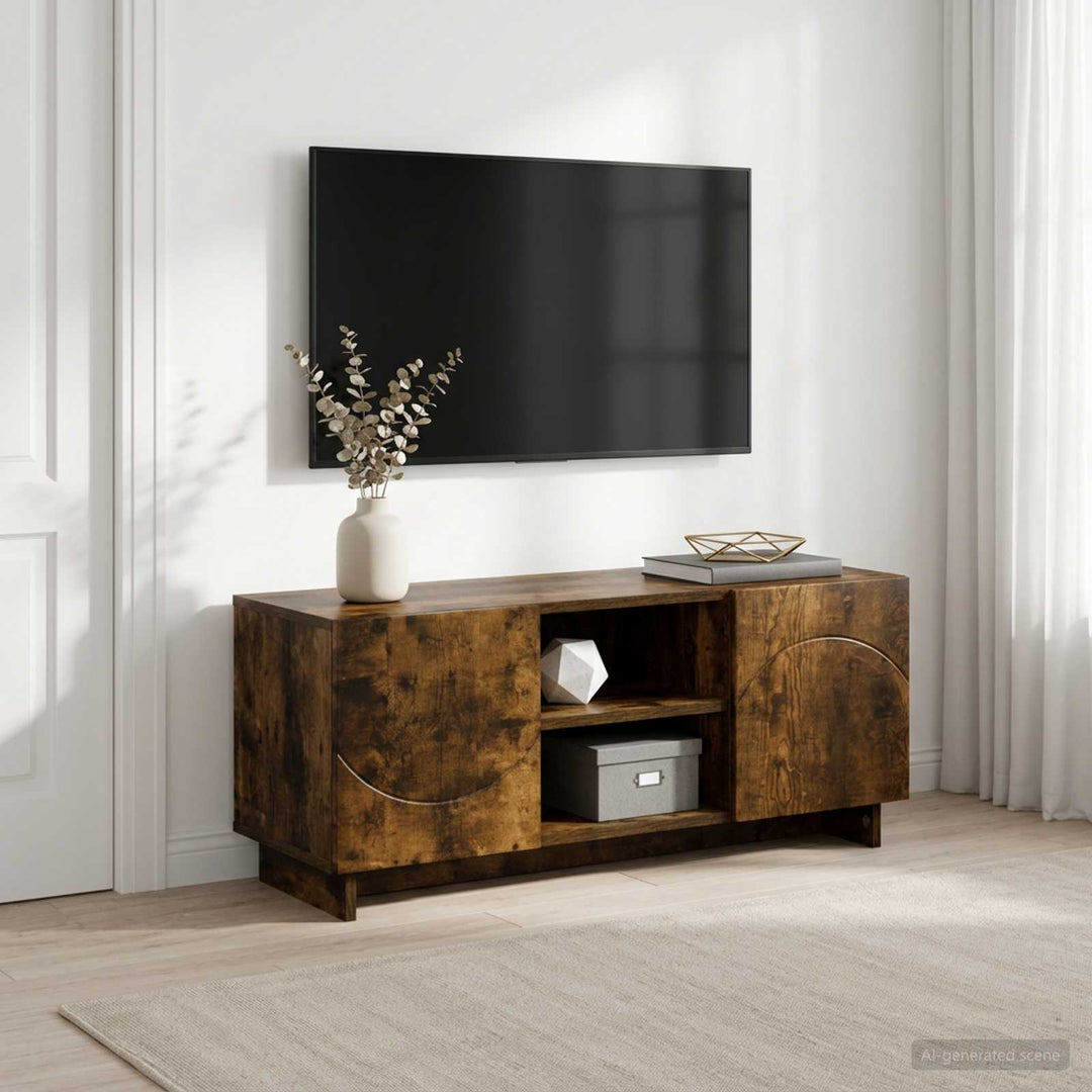 TV-bord 90 x 34.5 x 40 cm Røget eg Konstrueret træ