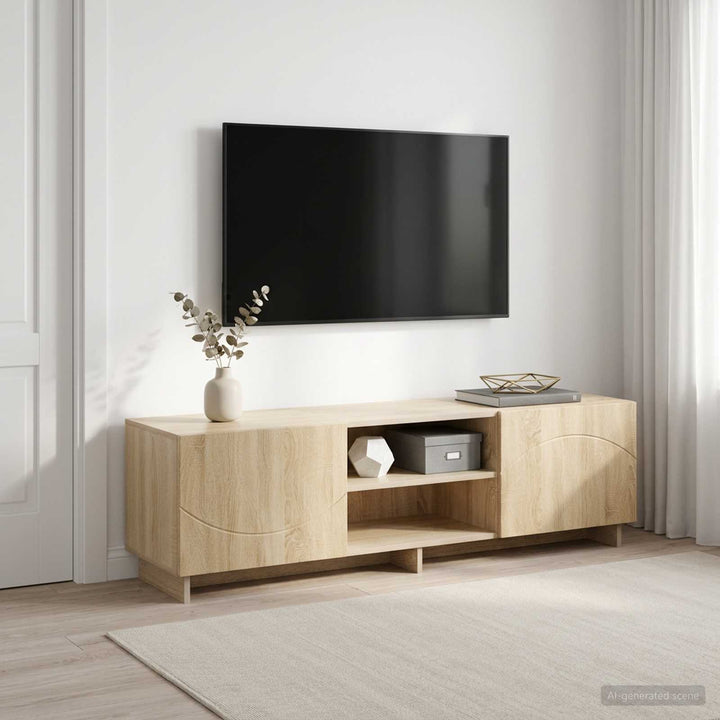 TV-bord 140 x 34.5 x 40 cm Sonoma-eg Konstrueret træ