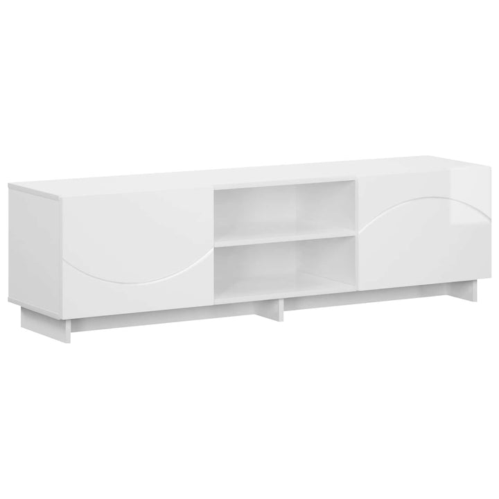 TV-bord 140 x 34.5 x 40 cm Hvid højglans Konstrueret træ