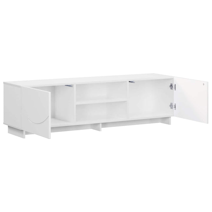 TV-bord 140 x 34.5 x 40 cm Hvid højglans Konstrueret træ