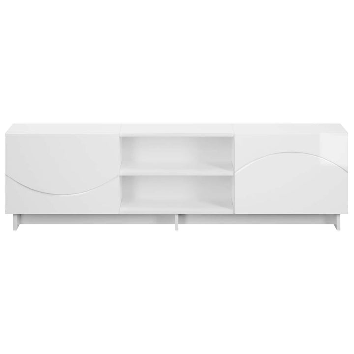 TV-bord 140 x 34.5 x 40 cm Hvid højglans Konstrueret træ