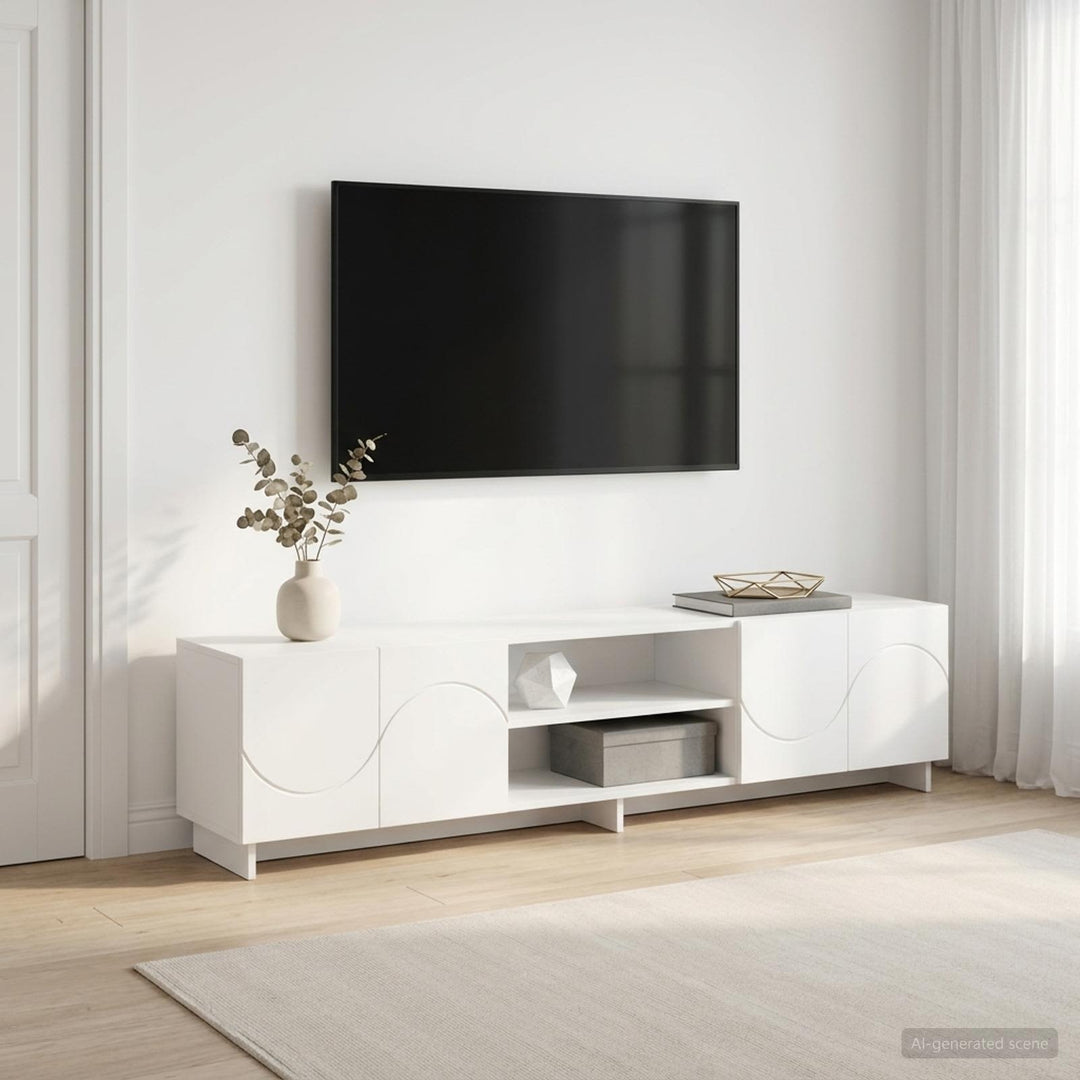 TV-bord 180 x 34,5 x 40 cm Hvid Konstrueret træ