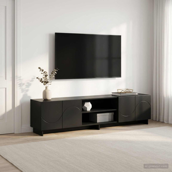 TV-bord 180 x 34,5 x 40 cm Sort Konstrueret træ