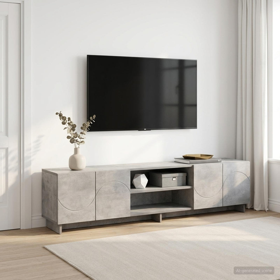 TV-bord 180 x 34,5 x 40 cm Betongrå Konstrueret træ