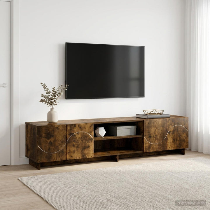 TV-bord 180 x 34,5 x 40 cm Røget eg Konstrueret træ