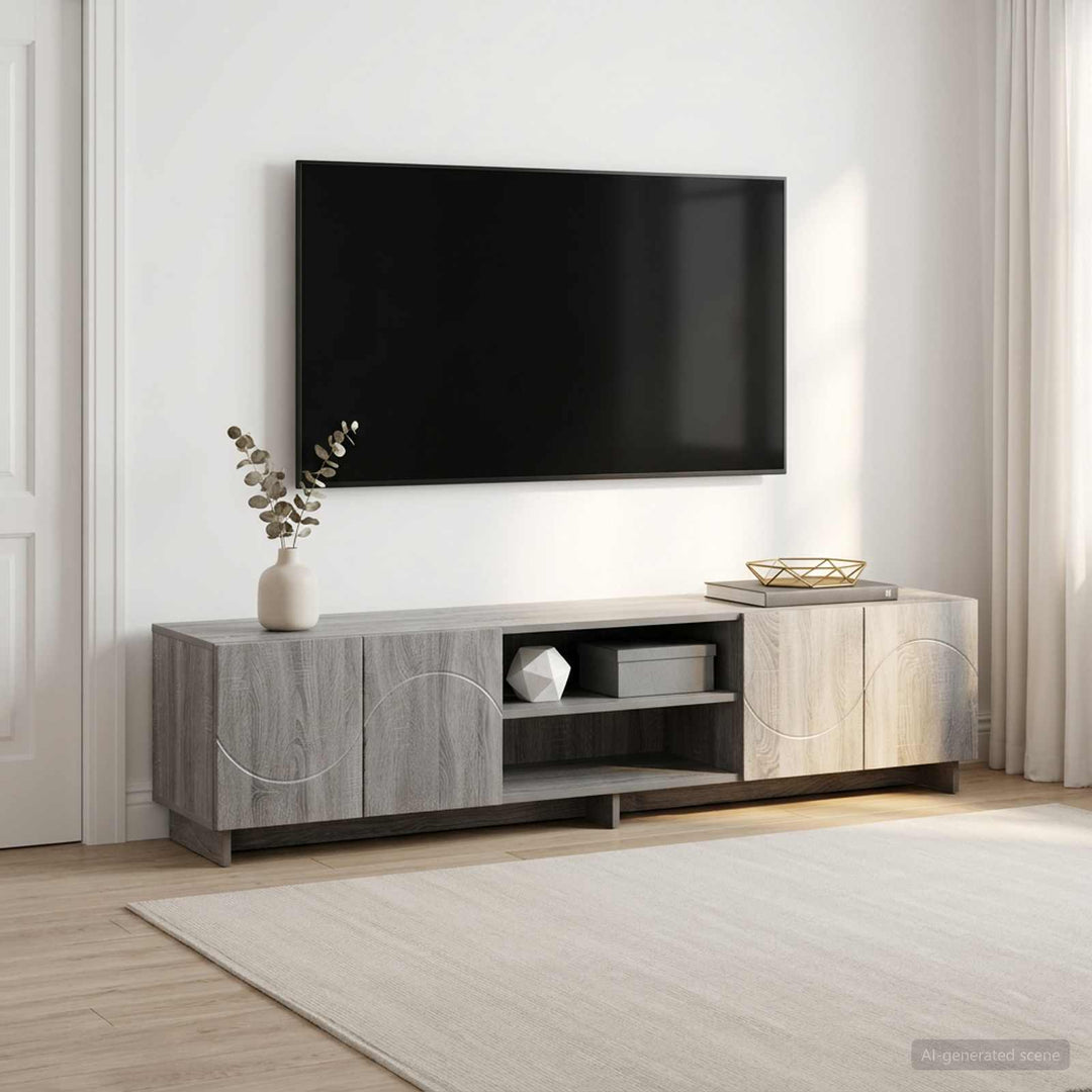TV-bord 180 x 34,5 x 40 cm Grå Sonoma Konstrueret træ