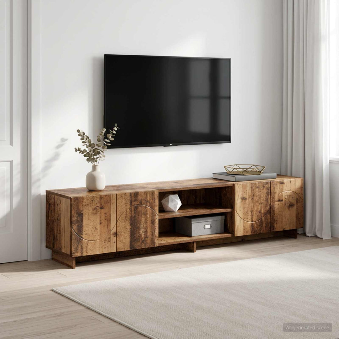 TV-bord 180 x 34,5 x 40 cm Gammelt træ Konstrueret træ