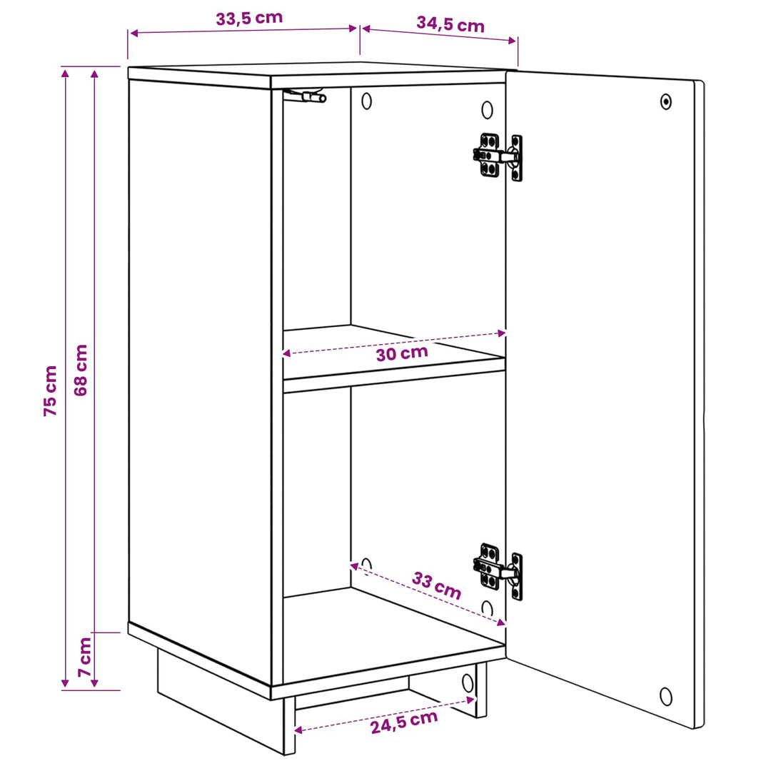Skænk Betongrå 33.5 x 34.5 x 75 cm Konstrueret træ