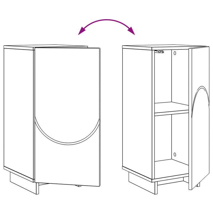 Skænk Gammelt træ 33.5 x 34.5 x 75 cm Konstrueret træ