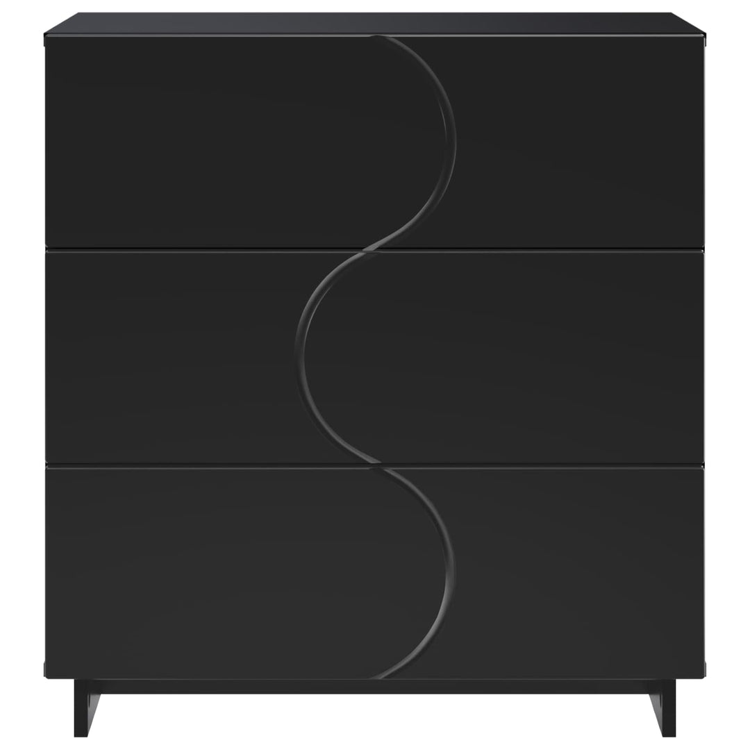 Skænk Sort 70 x 38 x 75 cm Konstrueret træ