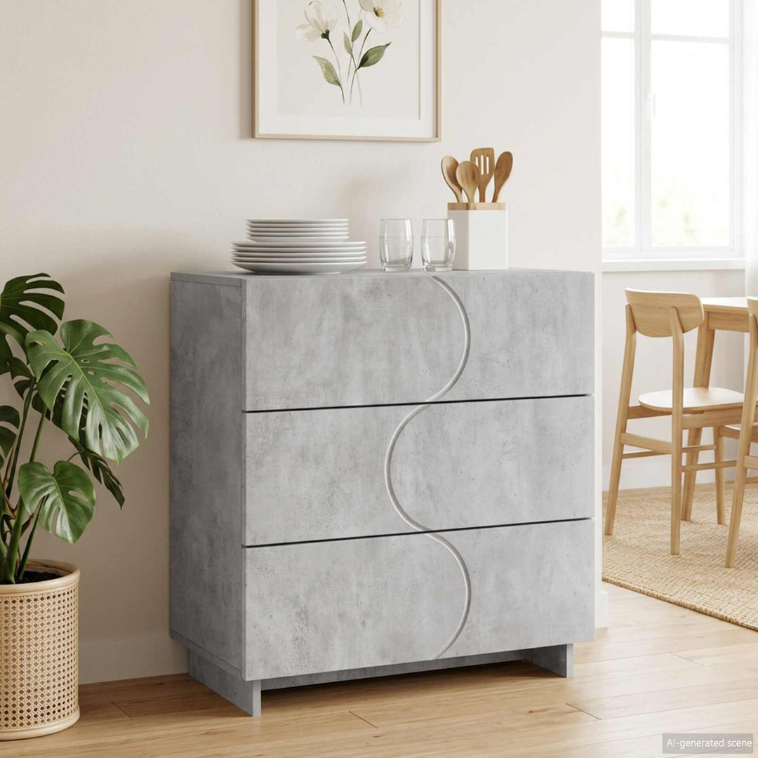 Skænk Betongrå 70 x 38 x 75 cm Konstrueret træ
