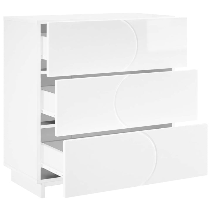 Skænk Hvid højglans 70 x 38 x 75 cm Konstrueret træ