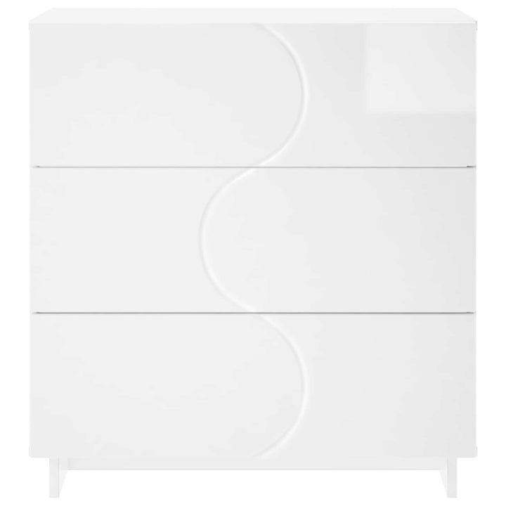 Skænk Hvid højglans 70 x 38 x 75 cm Konstrueret træ