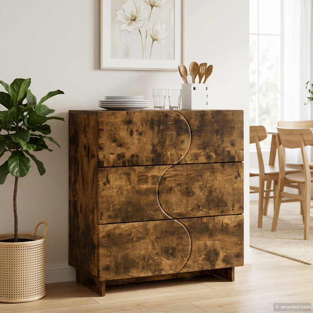 Skænk Røget eg 70 x 38 x 75 cm Konstrueret træ