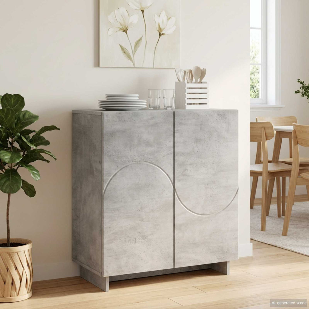 Skænk Betongrå 67 x 34,5 x 75 cm Konstrueret træ