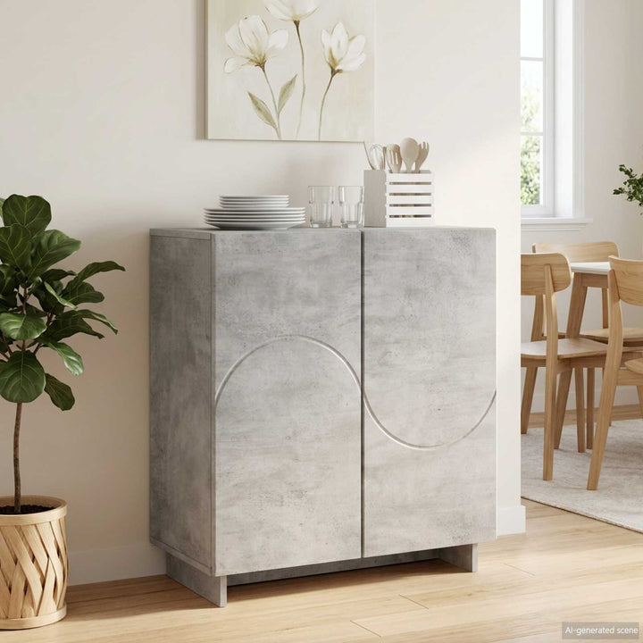 Skænk Betongrå 67 x 34,5 x 75 cm Konstrueret træ