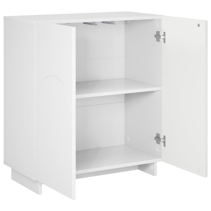 Skænk Hvid højglans 67 x 34,5 x 75 cm Konstrueret træ