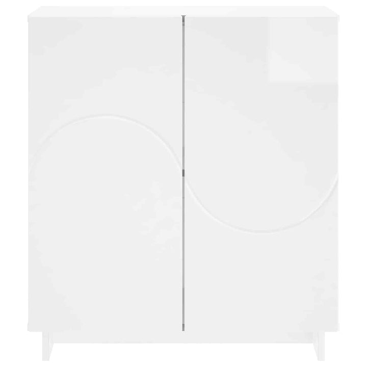 Skænk Hvid højglans 67 x 34,5 x 75 cm Konstrueret træ