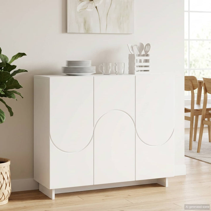 Sideboard Hvid 85.5 x 31 x 75 cm Konstrueret træ
