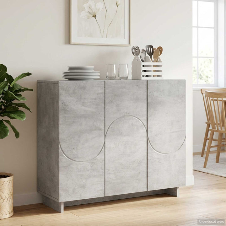 Sideboard Betongrå 85.5 x 31 x 75 cm Konstrueret træ