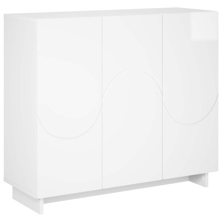Sideboard Hvid højglans 85.5 x 31 x 75 cm Konstrueret træ