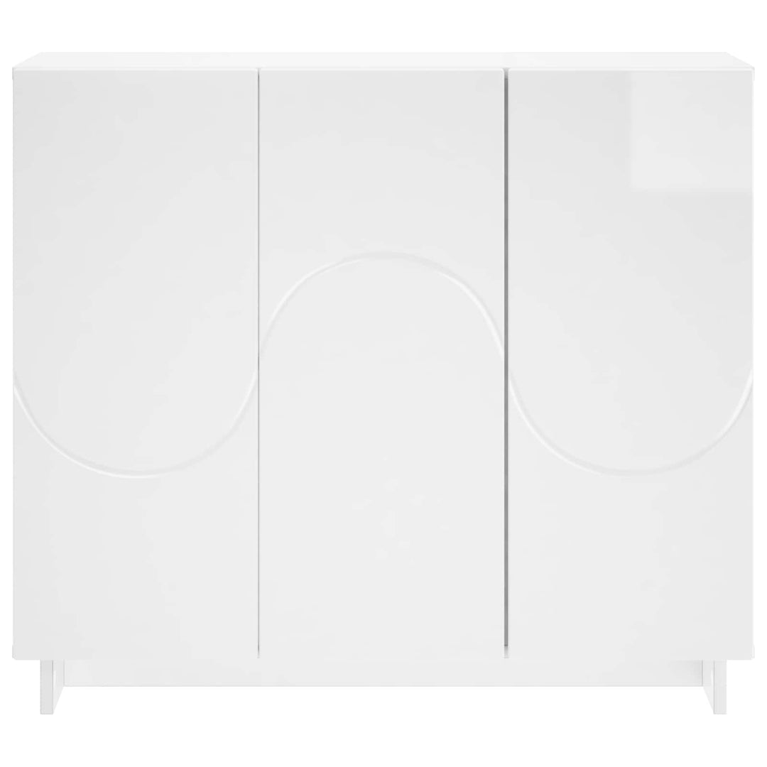 Sideboard Hvid højglans 85.5 x 31 x 75 cm Konstrueret træ