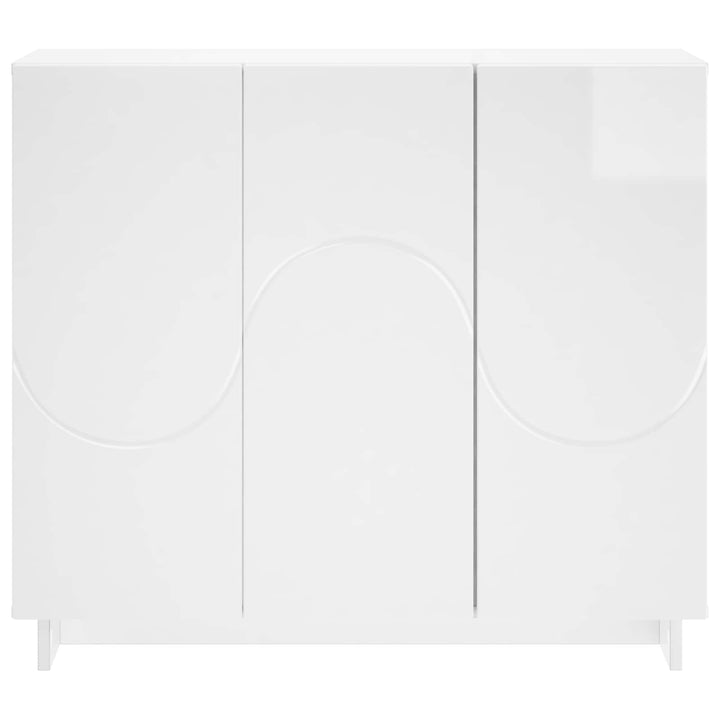Sideboard Hvid højglans 85.5 x 31 x 75 cm Konstrueret træ