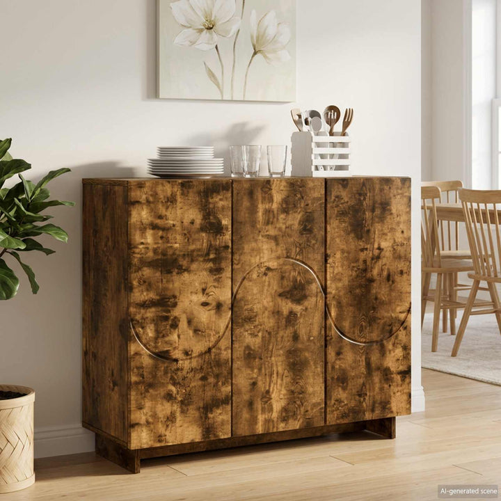 Sideboard Røget eg 85.5 x 31 x 75 cm Konstrueret træ