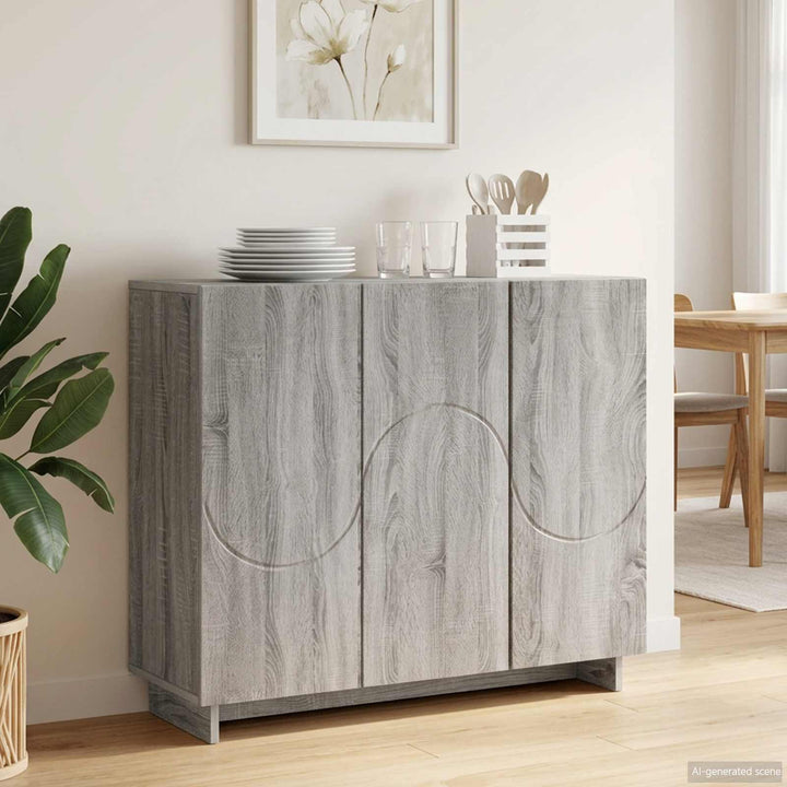 Sideboard Grå Sonoma 85.5 x 31 x 75 cm Konstrueret træ