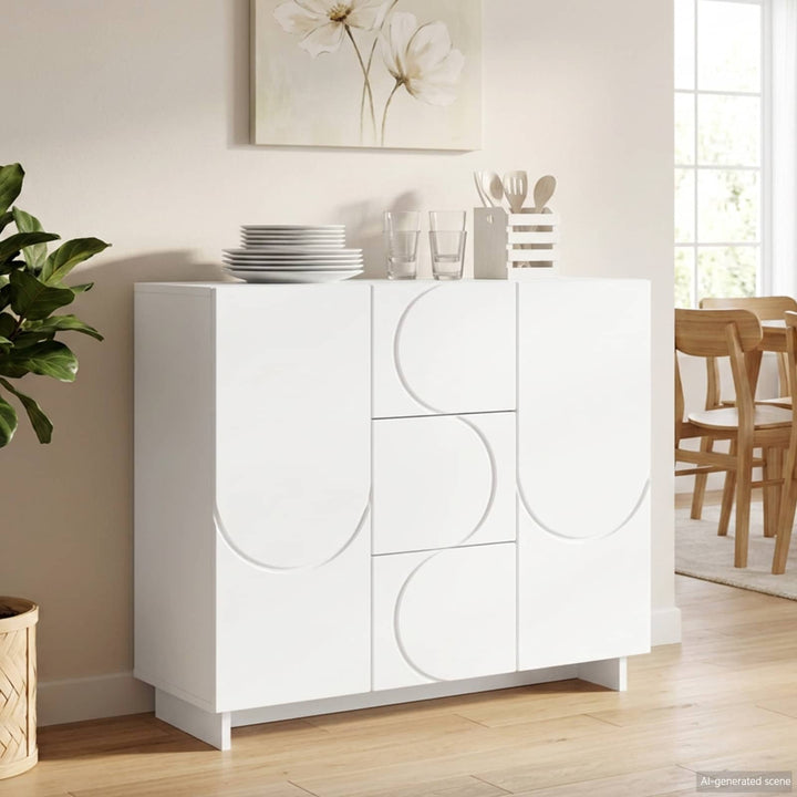 Sideboard Hvid 85.5 x 31 x 75 cm Konstrueret træ