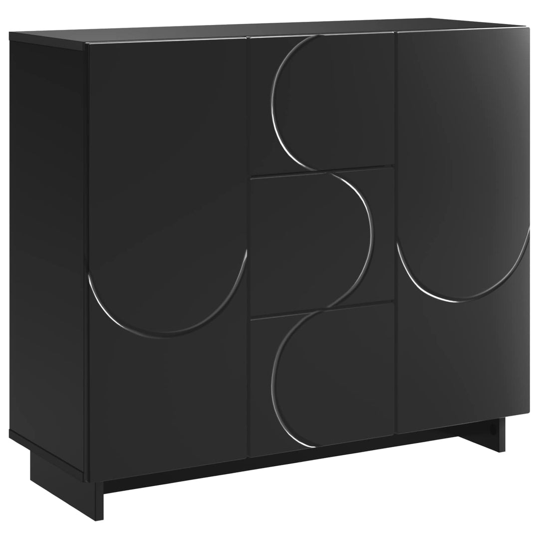 Sideboard Sort 85.5 x 31 x 75 cm Konstrueret træ
