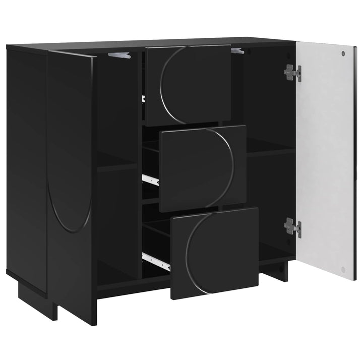 Sideboard Sort 85.5 x 31 x 75 cm Konstrueret træ