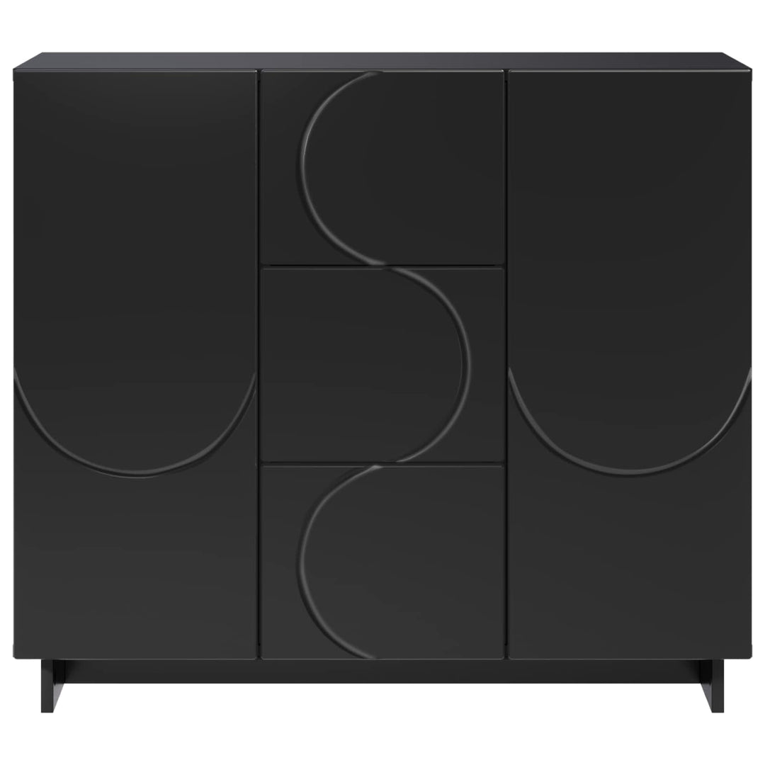 Sideboard Sort 85.5 x 31 x 75 cm Konstrueret træ