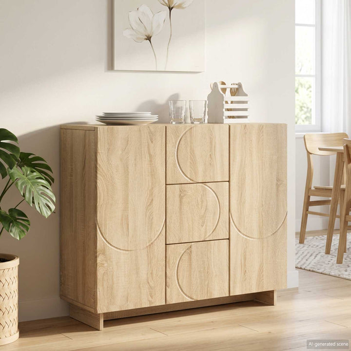 Sideboard Sonoma-eg 85.5 x 31 x 75 cm Konstrueret træ