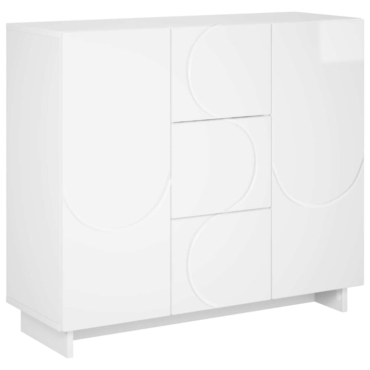 Sideboard Hvid højglans 85.5 x 31 x 75 cm Konstrueret træ