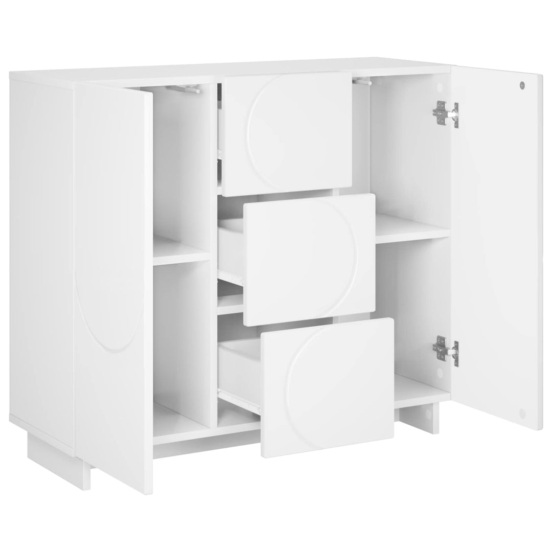 Sideboard Hvid højglans 85.5 x 31 x 75 cm Konstrueret træ