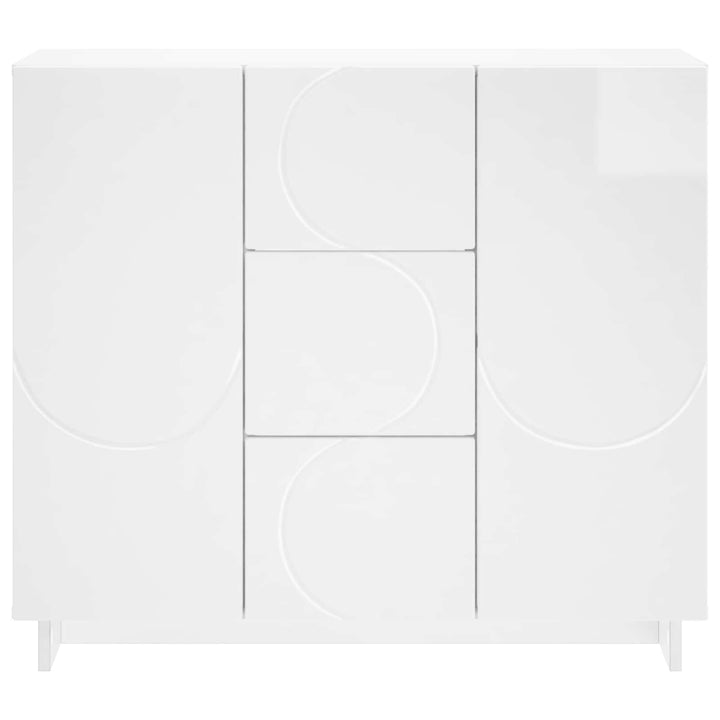 Sideboard Hvid højglans 85.5 x 31 x 75 cm Konstrueret træ