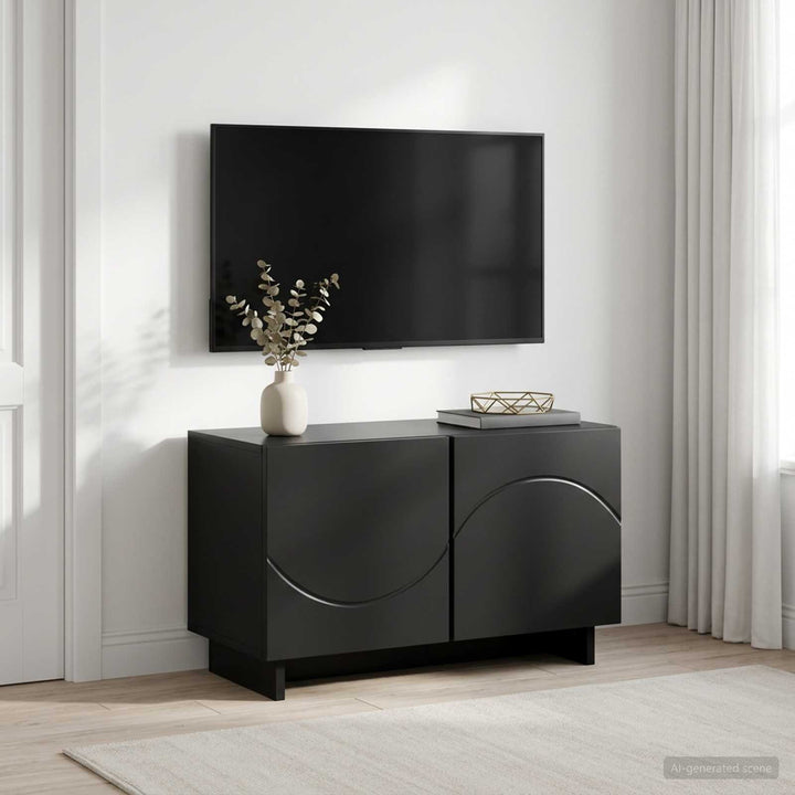 TV-bord 60 x 34.5 x 40 cm Sort Konstrueret træ