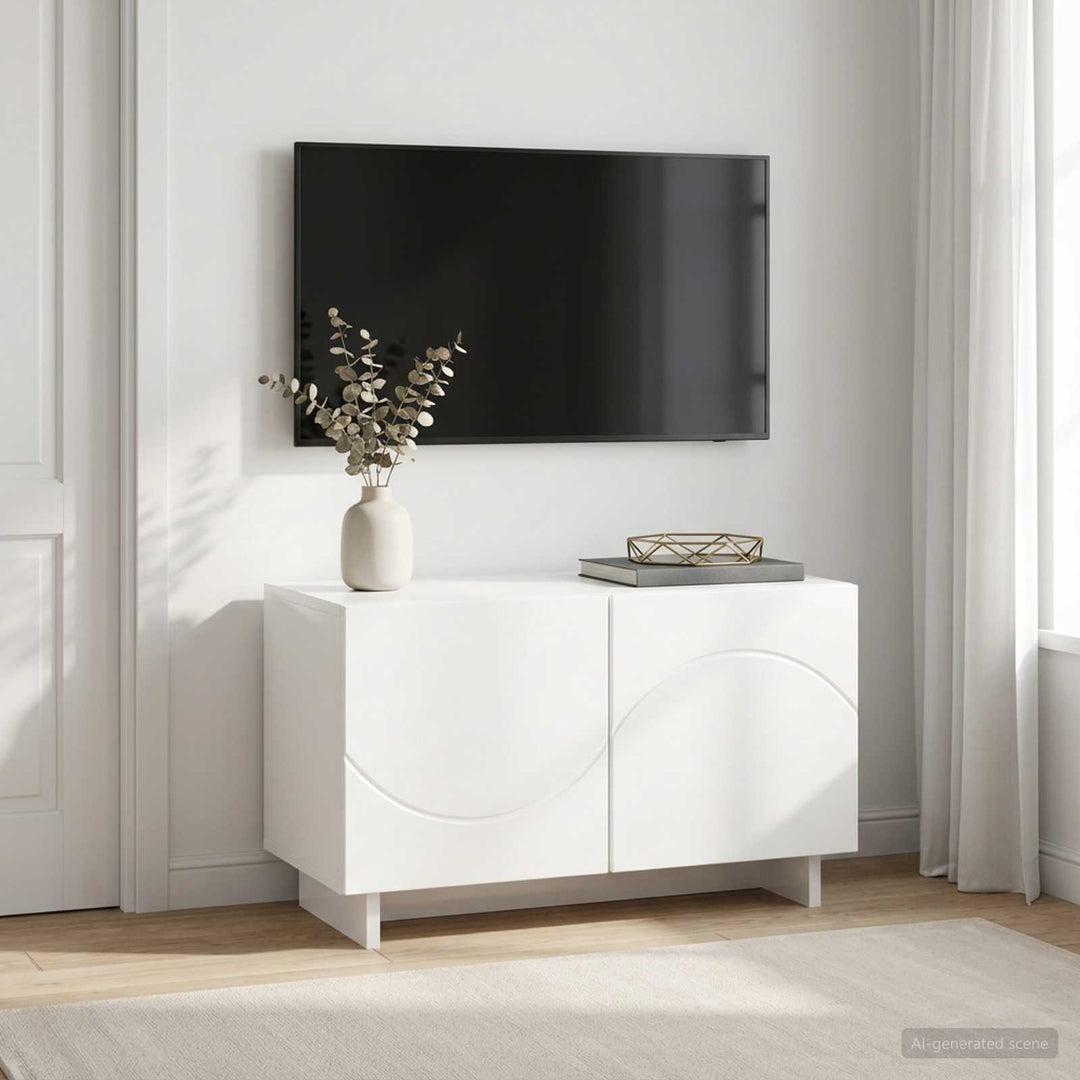 TV-bord 60 x 34.5 x 40 cm Hvid højglans Konstrueret træ