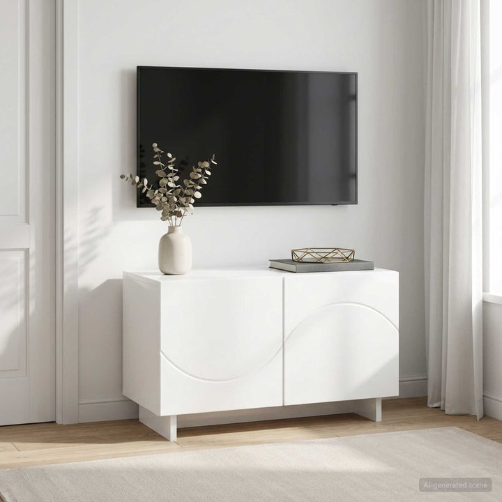 TV-bord 60 x 34.5 x 40 cm Hvid højglans Konstrueret træ