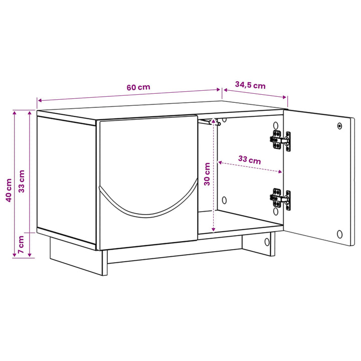 TV-bord 60 x 34.5 x 40 cm Røget eg Konstrueret træ