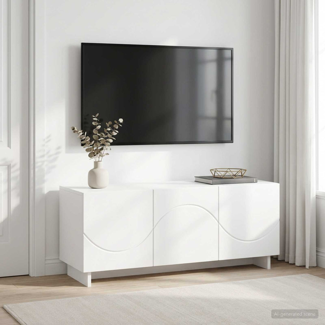 TV-bord 90 x 34.5 x 40 cm Hvid Konstrueret træ