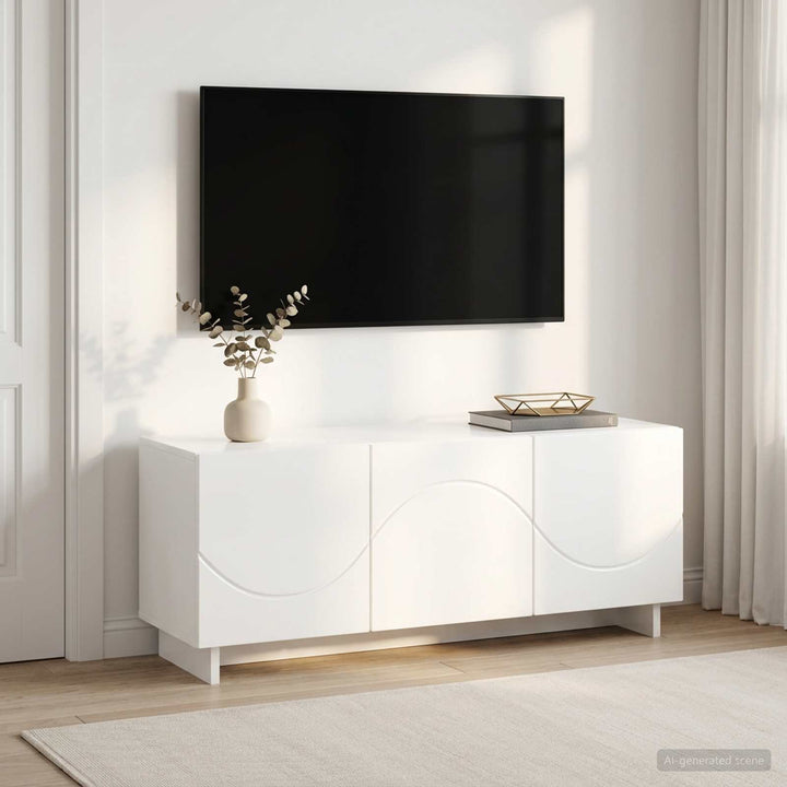 TV-bord 90 x 34.5 x 40 cm Hvid højglans Konstrueret træ