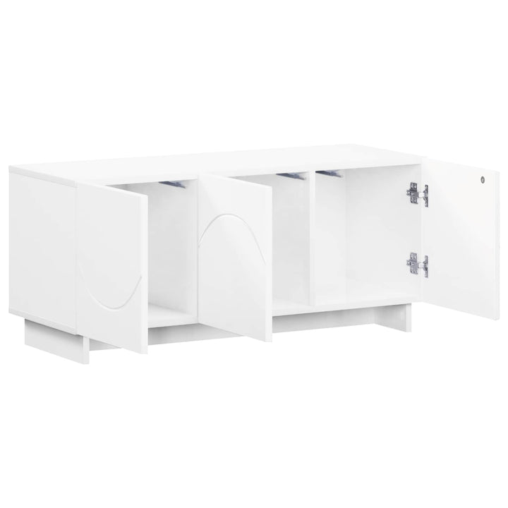 TV-bord 90 x 34.5 x 40 cm Hvid højglans Konstrueret træ