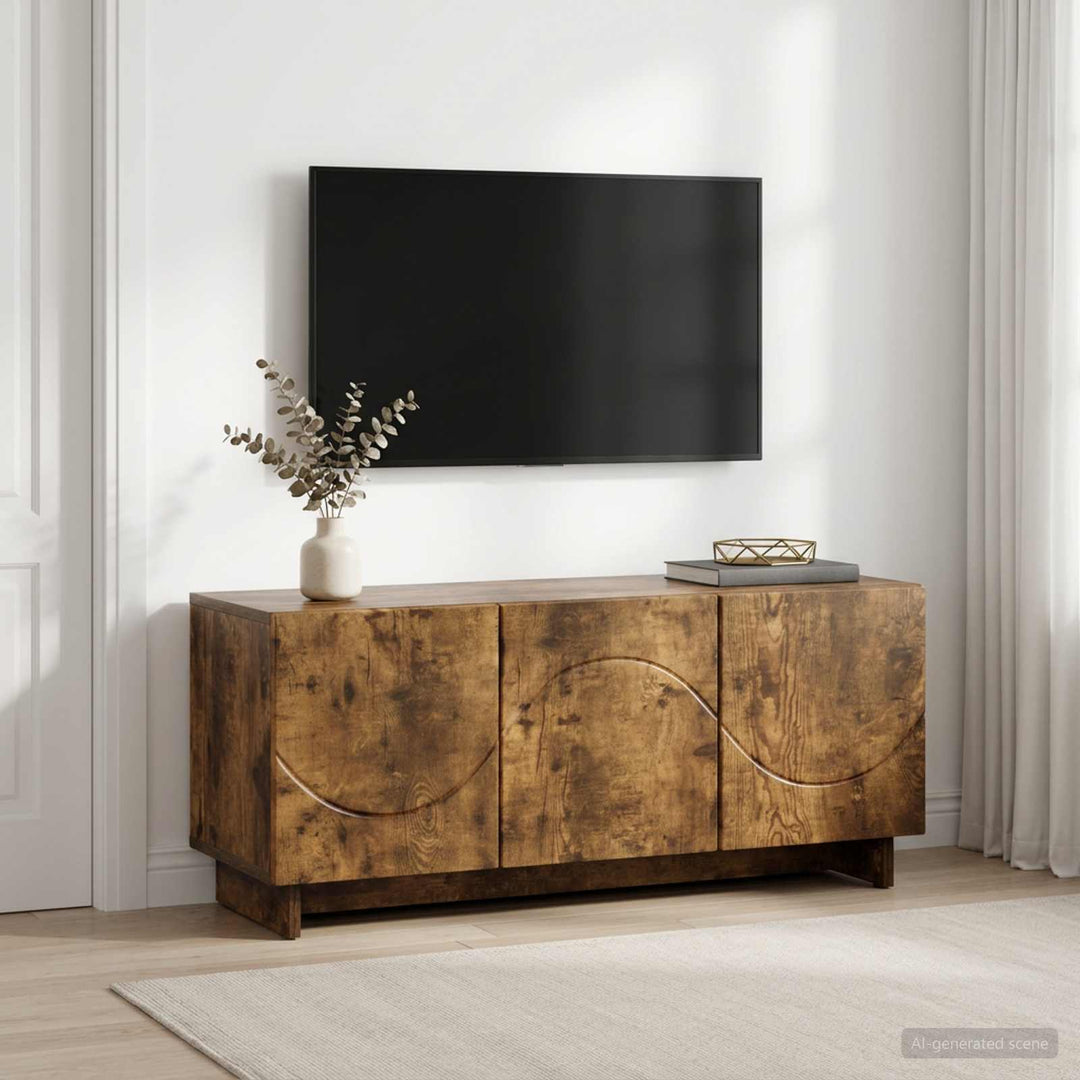 TV-bord 90 x 34.5 x 40 cm Røget eg Konstrueret træ