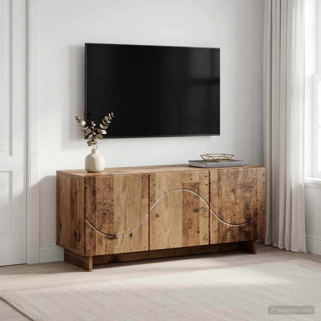 TV-bord 90 x 34.5 x 40 cm Gammelt træ Konstrueret træ