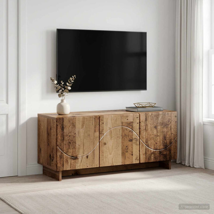 TV-bord 90 x 34.5 x 40 cm Gammelt træ Konstrueret træ