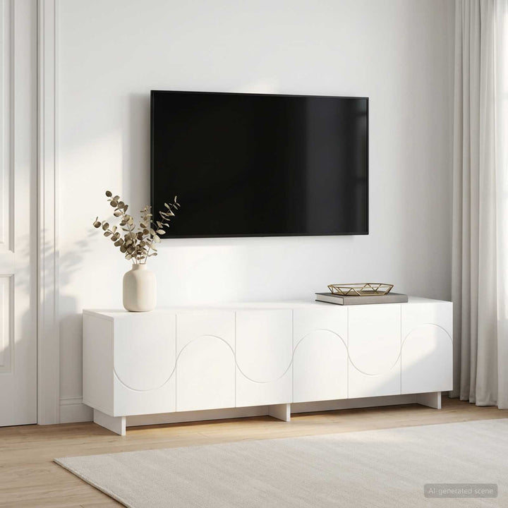 TV-bord 140 x 34.5 x 40 cm Hvid Konstrueret træ