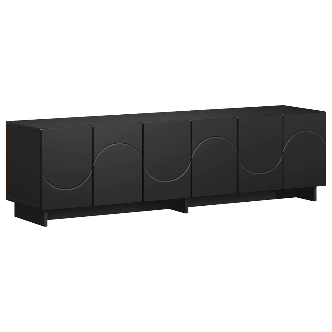 TV-bord 140 x 34.5 x 40 cm Sort Konstrueret træ